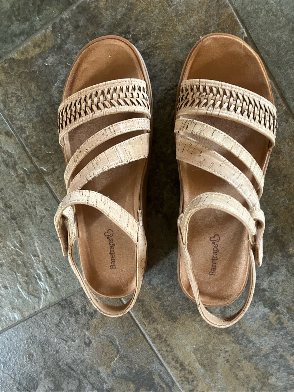 BareTraps Women's Neutral (cork!) Woven-Strap Sandals